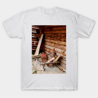 Wooden Objects Outside Forest Hut T-Shirt